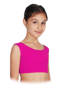 TOP DANZA LYCRA CORTO CON SPALLINE SPESSE FUCSIA BAMBINA